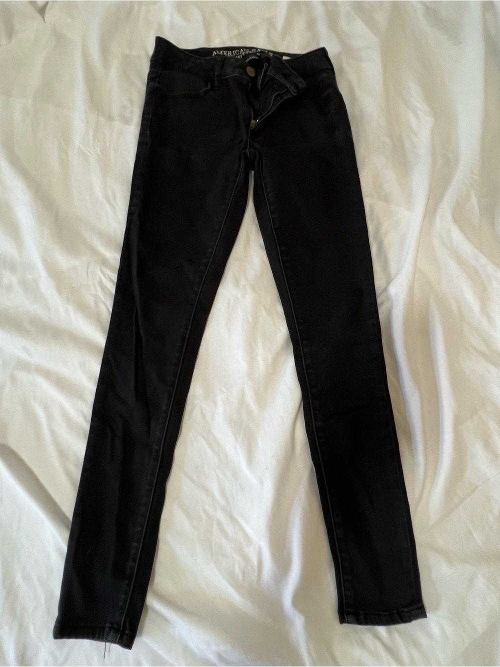 American Eagle Black Women's Jeggings Super Stretch Sateen Size 2 Short
